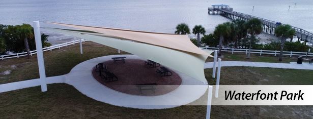 Shade sails at Waterfront Park and Safety Harbor Pier