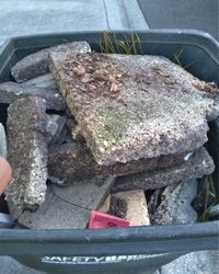 Concrete in Trash Can